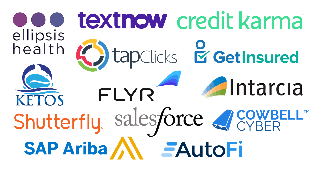 A group of different logos for businesses in the San Francisco Bay Area, including Technical Recruiting Services.