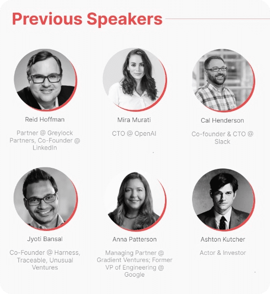 A poster with the words "ELC previous speakers.
