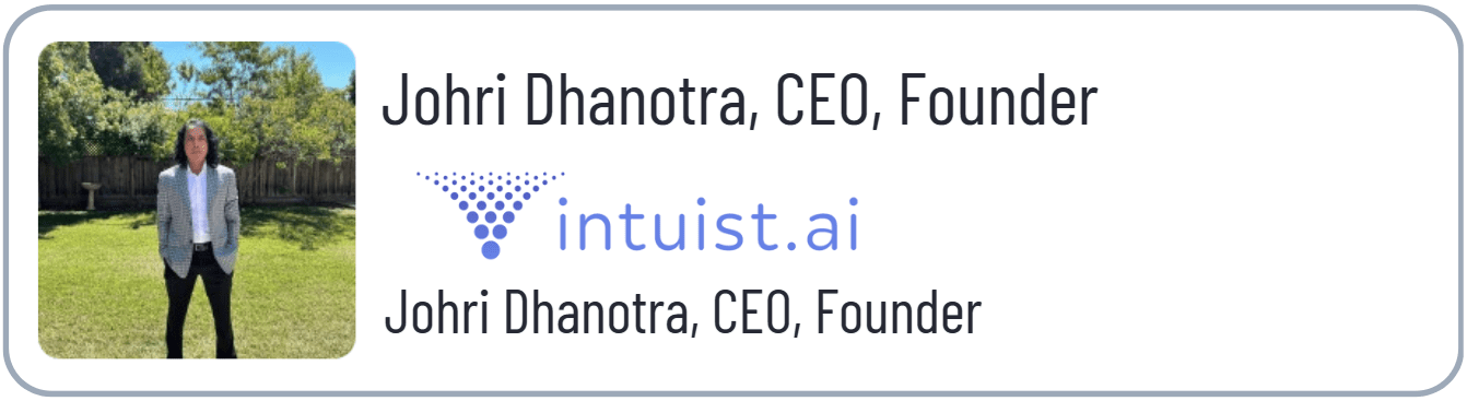 CEO Johri Dhanotra with company logo.