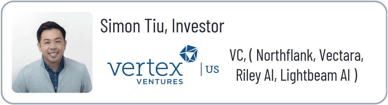 Investor profile card with company logos.