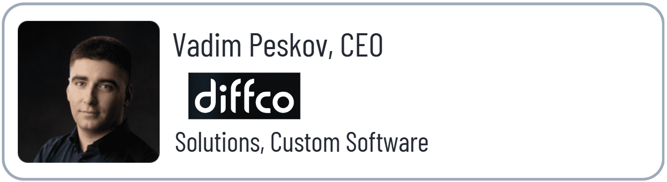 Portrait and text of a CEO.